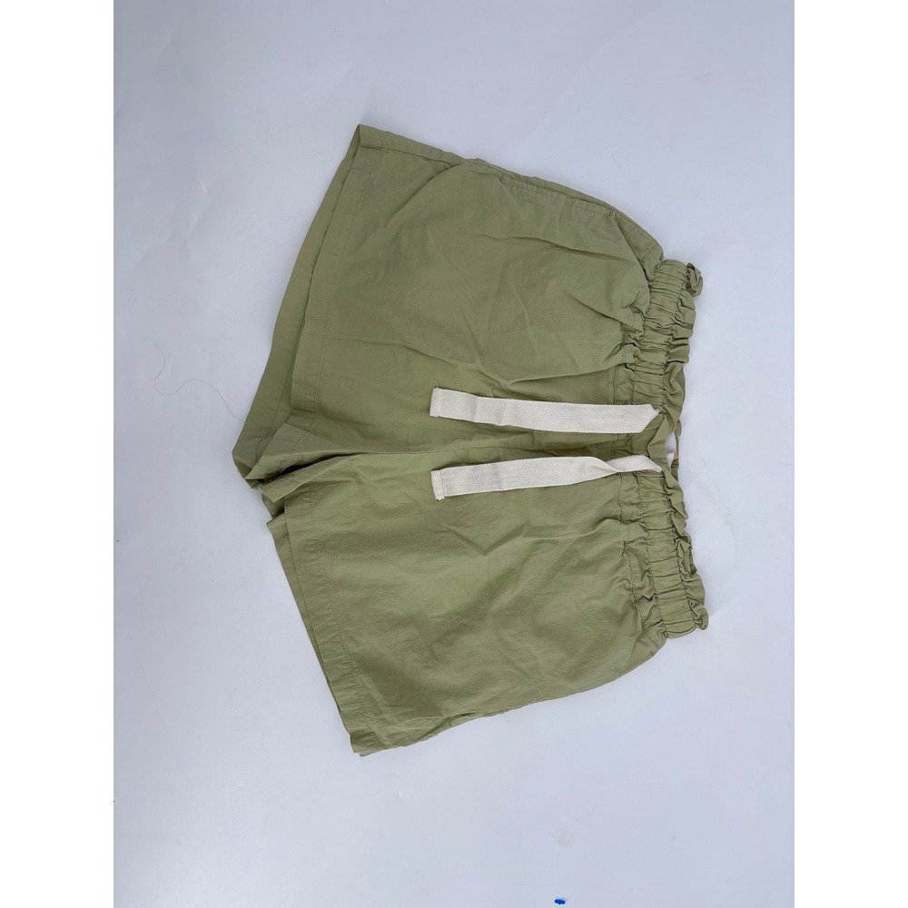 Araminta James Women Olive Green Paperbag Waist Drawstring Shorts Size Small - Picture 2 of 3